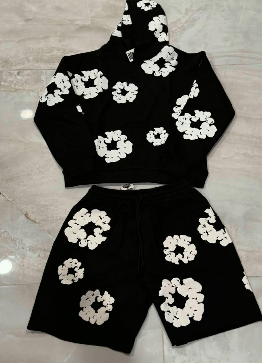 denim tears short set